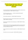 Florida Pump Operator State Test Exam 2025 With 100&percnt; Correct Answers