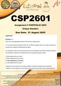 CSP2601 Assignment 5 &lpar;COMPLETE ANSWERS&rpar; 2025 - DUE 21 August 2025