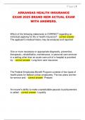 ARKANSAS HEALTH INSURANCE  EXAM 2025 BRAND NEW ACTUAL EXAM  WITH ANSWERS&period;