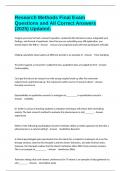 Research Methods Final Exam Questions and All Correct Answers &lpar;2025&rpar; Updated&period;