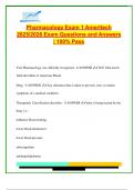 Pharmacology Exam 1 &ndash; Ameritech 2025&sol;2026 &vert; 150&plus; A&plus; Q&A on Drug Classes&comma; Pharmacokinetics&comma; First Pass Effect&comma; Receptors&comma; Adverse Effects & Controlled Substances