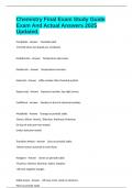 Chemistry Final Exam Study Guide Exam And Actual Answers 2025 Updated&period;