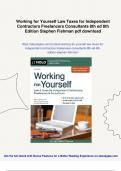 Working for Yourself Law Taxes for Independent Contractors Freelancers Consultants 8th ed 8th Edition Stephen Fishman - Digital Download