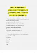 HESI OB&sol;Maternity Exit Exam &lpar;Version 1&rpar; &ndash; 55 Q&A &lpar;Graded A&plus;&rpar; LATEST 2025