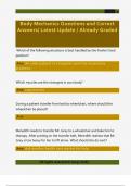 Body Mechanics Questions and Correct  Answers&sol; Latest Update &sol; Already Graded