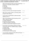 HAZMAT MATERIALS OPERATIONS CORE TEST 112 QUESTIONS WITH ACTUAL ANSWERS 2025&sol;NEWEST UPDATE