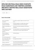 SFSU BIO 230 FINAL EXAM 2025 COMPLETE EXAM QUESTIONS AND VERIFIED ANSWERS &vert;RECENTLY TESTING REAL EXAM QUESTIONS&vert; 100&percnt; SOLVED&excl;&excl;