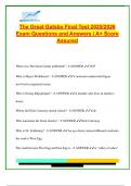 The Great Gatsby Final Test 2025&sol;2026 &ndash; 60&plus; A&plus; Solved Questions on Characters&comma; Symbols&comma; Plot&comma; Quotes & Literary Themes