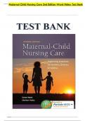 Maternal Child Nursing Care 2nd Edition Ward Hisley Test Bank Questions & Answers &vert; Complete Guide A&plus; 20252026