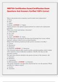 NBSTSA Certification Exam/Certification Exam  Questions And Answers Verified 100% Correct 