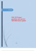 NSG 323 &ndash; Psychiatric Mental Health Nursing Exam 1 &vert; 2025&sol;2026 &vert; Complete Questions with Correct Answers