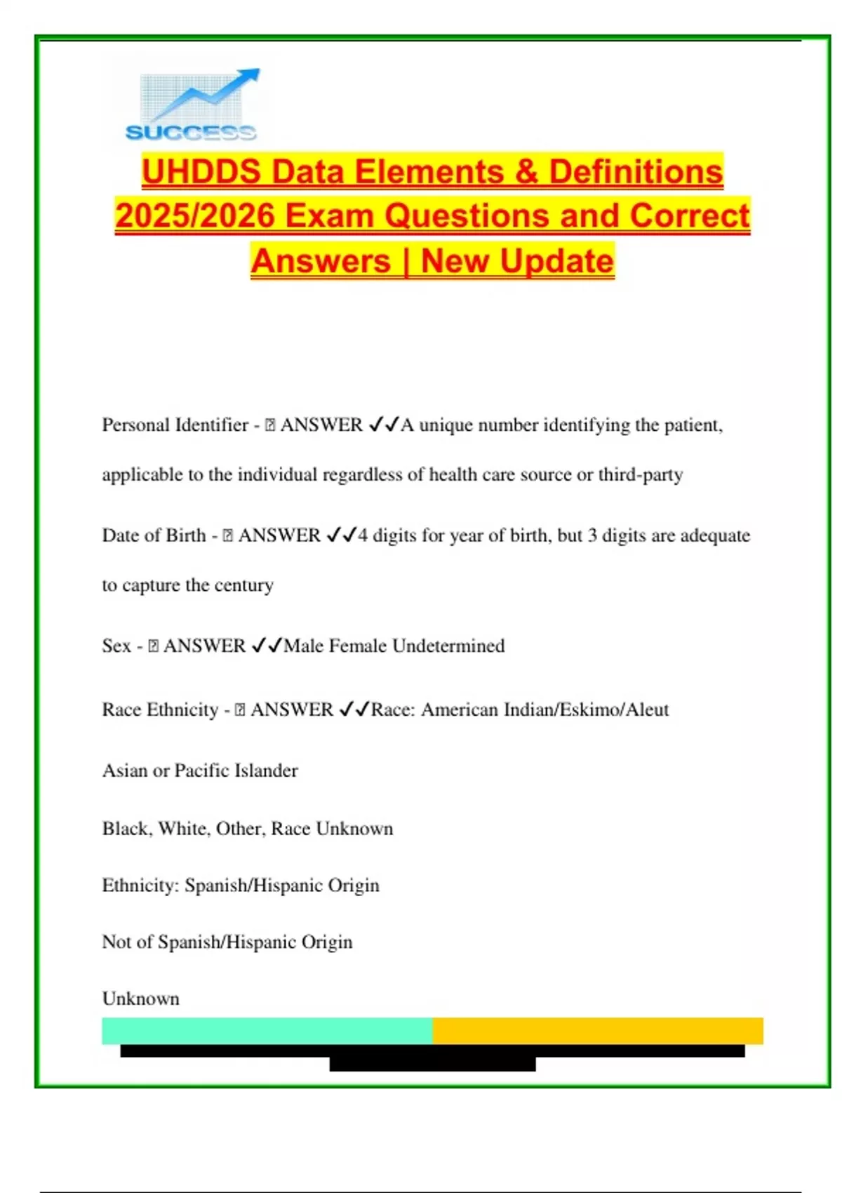 Uhdds Database Design Example UHDDS Data Elements & Definitions 2025/2026 – 40+ Solved Questions on ...