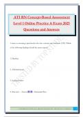 ATI RN Concept-Based Assessment Level 1 Online Practice A Exam 2025 Questions and Answers