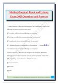 Medical-Surgical&colon; Renal and Urinary Exam 2025 Questions and Answers