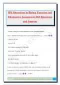 RN Alterations in Kidney Function and Elimination Assessment 2025 Questions and Answers