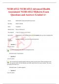NURS 6512&sol; NURS 6512 Advanced Health Assessment&sol; NURS 6512 Midterm Exam Questions and Answers Graded A&plus;