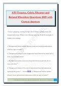 ATI Trauma&comma; Crisis&comma; Disaster and Related Disorders Questions 2025 with Correct Answers