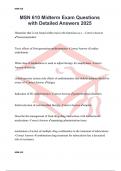 MSN 610 Midterm Exam Questions with Detailed Answers 2025
