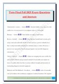 Torts Final Fall 2025 Exam Questions and Answers