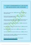 VA LETC CONFESSIONAL LAW EXAM 2025 QUESTIONS AND ANSWERS