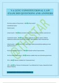 VA LETC CONSTITUTIONAL LAW EXAM 2025 QUESTIONS AND ANSWERS