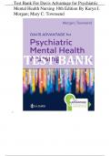 Test Bank For Davis Advantage for Psychiatric Mental Health Nursing 10th Edition By Karyn I&period; Morgan&semi; Mary C&period; Townsend   
