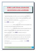 TORTS Exam Bundle 2025 &vert;Questions and Answers &vert;100&percnt; Solved 