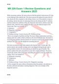 NR 226 Exam 1 Review Questions and Answers 2025