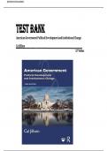 Test Bank for American Government&colon; Political Development and Institutional Change 12th Edition by Cal Jillson Chapter 1-16 &vert;ISBN&colon; 9781032293967&vert; Guide A&plus;