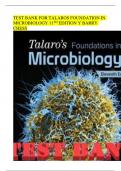 Foundations in Microbiology Test Bank &ndash; Talaro&rsquo;s 11th Edition by Barry Chess &vert; Verified Questions & Answers All Chapters