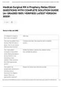 Medical-Surgical RN A Prophecy Relias EXAM QUESTIONS WITH COMPLETE SOLUTION GUIDE &lpar;A&plus; GRADED 100&percnt; VERIFIED&rpar; LATEST VERSION 2025&excl;&excl;