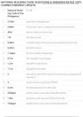 NATIONAL BUILDING CODE QUESTIONS & ANSWERS RATED 100&percnt; CORRECT&sol;NEWEST UPDATE