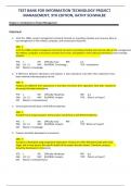 Information Technology Project Management &lpar;9th Edition&rpar; by Kathy Schwalbe &vert; Complete Test Bank with Verified Q&A