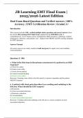 JB Learning EMT Final Exam &vert; 2025&sol;2026 Latest Edition &vert; Real Exam-Based Questions and Verified Answers &vert; 100&percnt; Accuracy &vert; EMT Certification Review &vert; Graded A&plus;