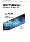 Instructor's Solution Manual for Dynamic Business Law&colon; The Essentials 5th Edition by Nancy K&period; Kubasek &comma; ISBN&colon; 9781260253382 Chapter 1-25 &vert;&vert; Guide A&plus;