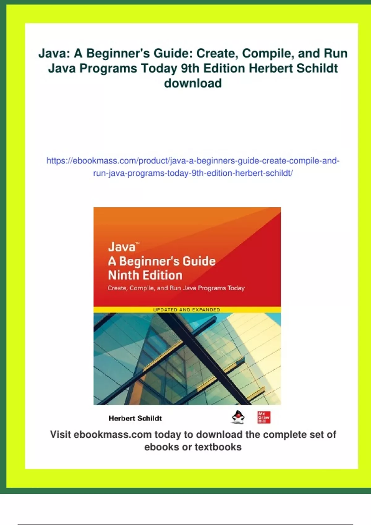 Summary Java: A Beginner's Guide: Create, Compile, and Run Java ...