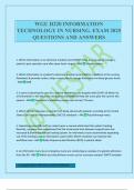 WGU D220 INFORMATION TECHNOLOGY IN NURSING&period; EXAM 2025 QUESTIONS AND ANSWERS