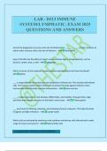 LAB - D313 IMMUNE SYSTEM&sol;LYMPHATIC&period; EXAM 2025 QUESTIONS AND ANSWERS