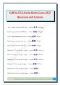 CalFire FAE Study Guide Exam 2025 Questions and Answers