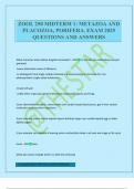 ZOOL 250 MIDTERM 1&colon; METAZOA AND PLACOZOA&comma; PORIFERA&period; EXAM 2025 QUESTIONS AND ANSWERS