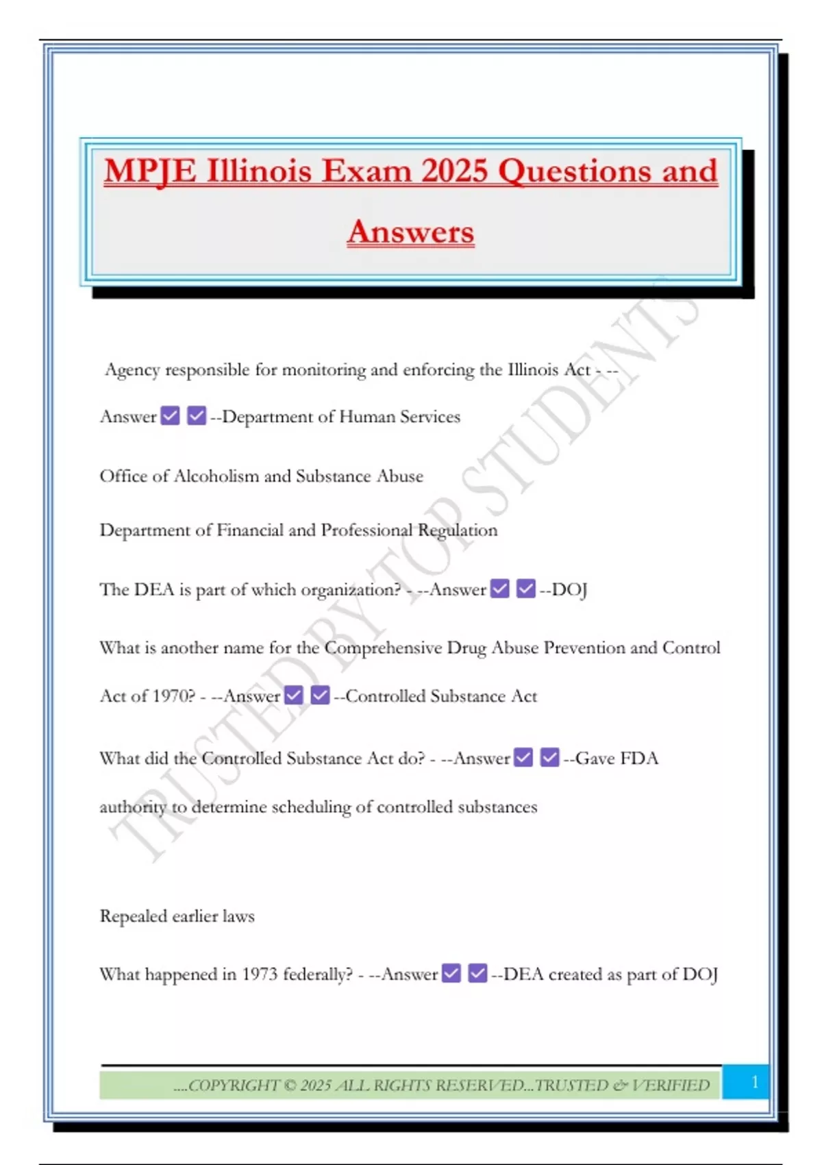 MPJE Exam Bundle 2025 |Questions and Answers |100% Pass - Stuvia US