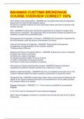 BAHAMAS CUSTOMS BROKERAGE COURSE OVERVIEW CORRECT 100&percnt;