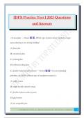 IDFX Practice Test I 2025 Questions and Answers