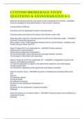 CUSTOMS BROKERAGE STUDY QUESTIONS & ANSWERS&lpar;RATED A&plus;&rpar;