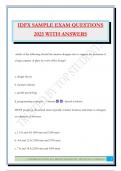 IDFX SAMPLE EXAM QUESTIONS 2025 WITH ANSWERS