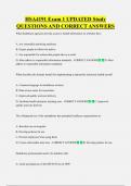 HSA4191 Exam 1 UPDATED Study  QUESTIONS AND CORRECT ANSWERS