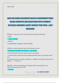 NUR 504 EXAM ADVANCED HEALTH ASSESSMENT FINAL EXAM COMPLETE 500 QUESTIONS WITH CORRECT DETAILED ANSWERS LATEST UPDATE THIS YEAR - JUST RELEASED