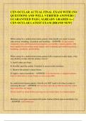 CEN OCULAR ACTUAL FINAL EXAM WITH 15O  QUESTIONS AND WELL-VERIFIED ANSWERS &vert;  GUARANTEED PASS &vert; ALREADY GRADED A&plus; &vert;  CEN OCULAR LATEST EXAM &lbrack;BRAND NEW&rsqb;