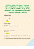 NSG233 &sol; NSG 233 Exam 3 &lpar;Newest 2025 &sol; 2026 Update&rpar;&colon; Medical-Surgical Nursing III&comma; Final HESI &vert; Study Guide Questions and Verified Answers &vert; 100&percnt; Correct &vert; Grade A &ndash; Herzing  
