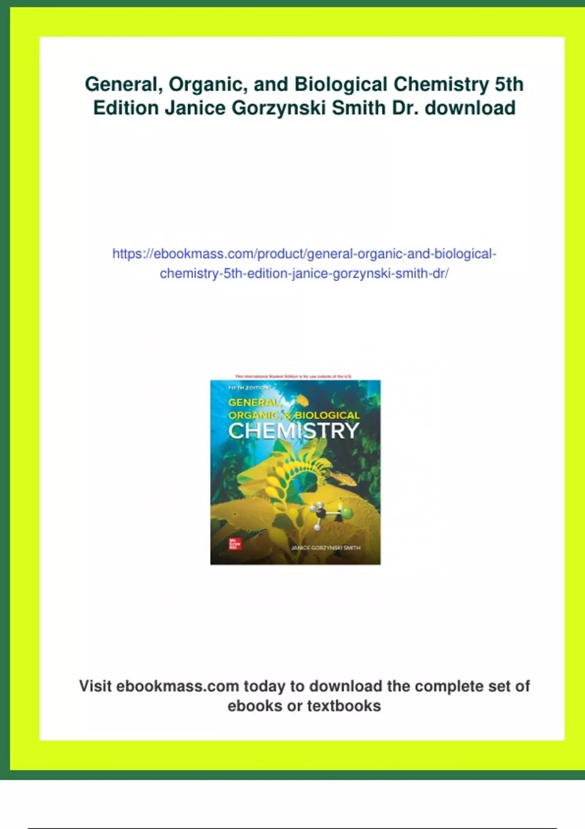 Summary General, Organic, and Biological Chemistry 5th Edition Janice ...